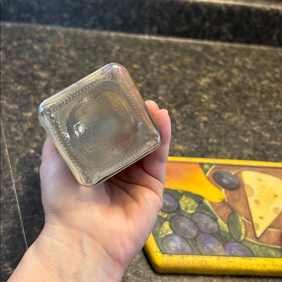 Vintage Kitchen Decor Set Glass Cruet + Ceramic Glass Cheese/Grazing Board - Picture 7 of 13